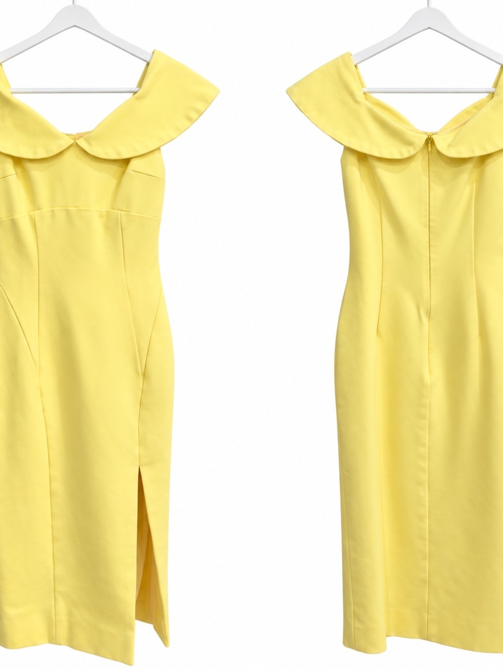 Elliatt Lemon Yellow Off-Shoulder Midi Dress